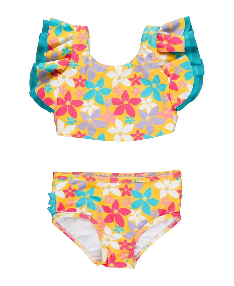 RuffleButts Toddler Girls UPF50+ Butterfly Tankini