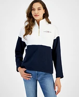 Tommy Hilfiger Women's Colorblocked Quarter-Zip Sweatshirt