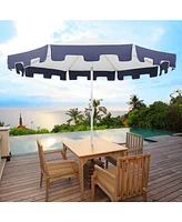 Jonathan Y Baiona 9 ft Market Patio Umbrella, Uv Protection, Auto-Tilt, Crank, Wind Vent