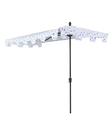 Jonathan Y 9ft Rectangular Half Market Patio Umbrella Crank, Wind Vent Uv Protection