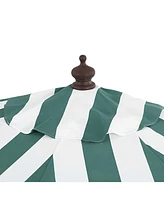 Jonathan Y 9ft Half Market Umbrella, Scalloped Fringe, Crank, Button Tilt, Uv Protection