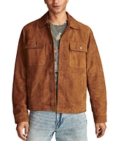 Lucky Brand Men's Suede Button-Front Shirt Jacket