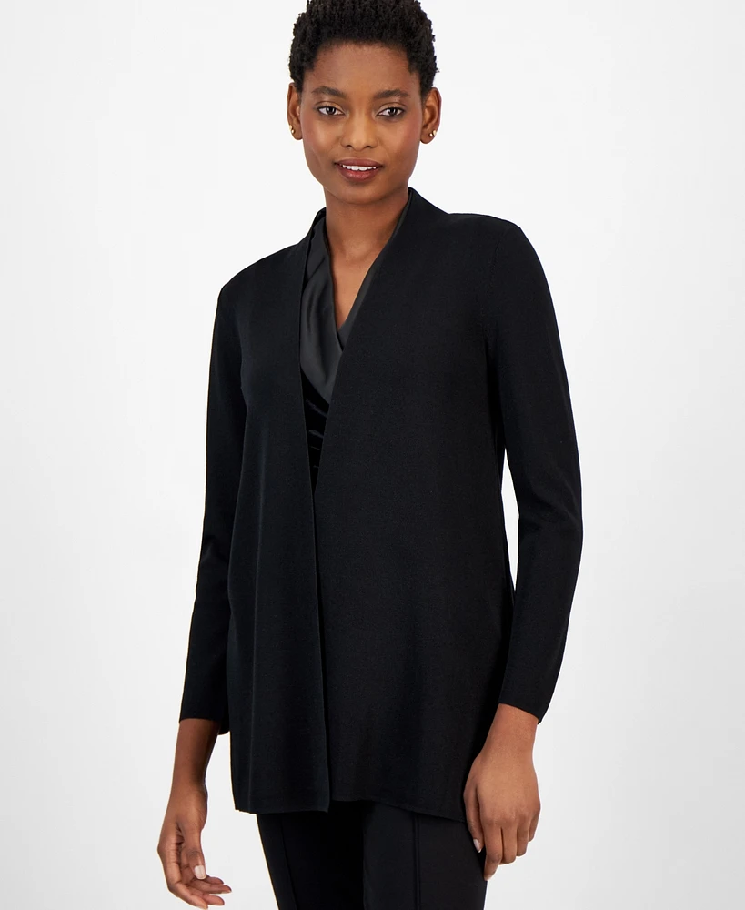 Anne Klein Women's Open-Front Long-Sleeve Cardigan