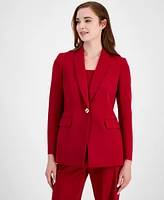 Anne Klein Women's Stretch Peak-Lapel One-Button Jacket