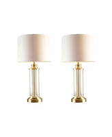 Streamdale Furniture Clarity Glass Cylinder Table Lamp Set Of 2