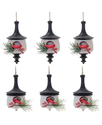 Slickblue Ornament with Cardinal Elegant Holiday Decor Featuring Festive Red Birds (Set of 6)