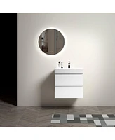 Alice24-201 White Bathroom Vanity with Large Storage