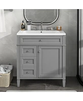 Streamdale Furniture Modern Bathroom Vanity with Storage, Single Sink