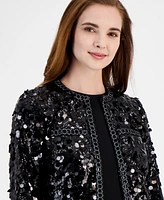 Anne Klein Women's Sequin Crewneck Jacket