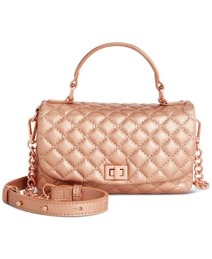 I.n.c. International Concepts Tollann Rose Gold Metallic Quilt Mini Crossbody, Created for Macy's