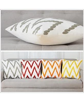 Caromio 2Pcs Chevron Embroidered Decorative Throw Pillow Covers 18" x