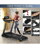 Costway 3.75HP Electric Folding Treadmill W/Auto Incline 12 Program App Control