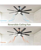 Sofucor 66" Ceiling Fan with Lights & Remote, 6-Speed Dc Motor, Reversible