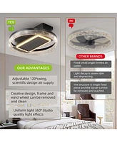 2 0" Modern Leafless Ceiling Fan With Remote Control Removable And Washable