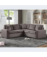 Streamdale Furniture L-Shaped Sectional Sofa with Pull Out Sleeper Modern Comfort for Every Home