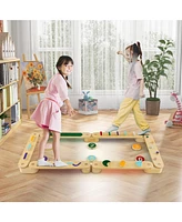 Givimo Montessori Balance Beam Set Wooden Balance Boards with Stepping Stones