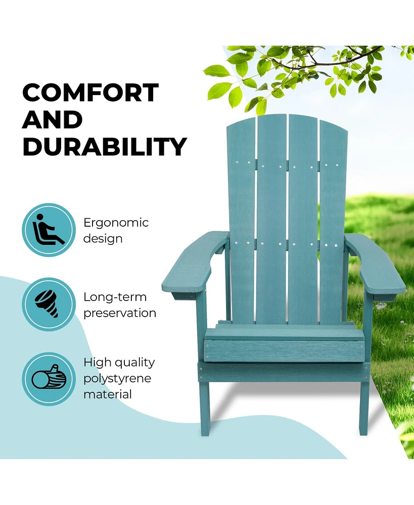 Streamdale Furniture All-Weather Outdoor Lounge Adirondack Ps Chair for Patio, Garden, Pool