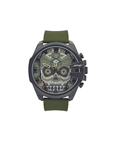 Ed Hardy Men's Matte Olive Silicone Strap Analog Watch 53mm