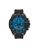 Ed Hardy Men's Matte Black Silicone Strap Analog Watch 53mm