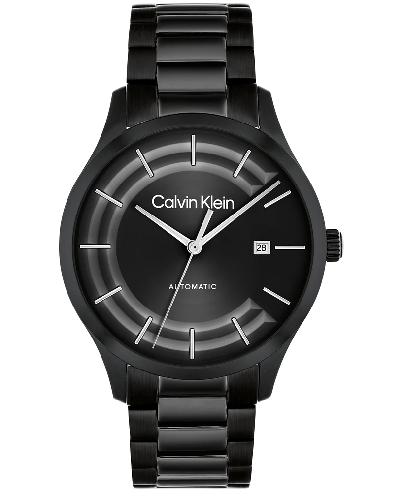 Calvin Klein Unisex Iconic Automatic Black Stainless Steel Bracelet Watch 40mm