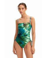 Desigual Women's Tie-dye bandeau swimsuit