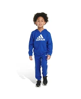 adidas Little & Toddler Boys Two-Piece Hooded Fleece Jacket Jogger Set