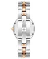 Anne Klein Women's Quartz Minimalist Oval Silver-Tone and Rose Gold-Tone Alloy Metal Bracelet Watch, 26mm - Silver-Tone/Rose Gold