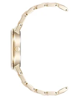 Anne Klein Women's Quartz Iridescent Acetate and Gold-Tone Alloy Metal Bracelet Watch, 37mm - Iridescent/Gold