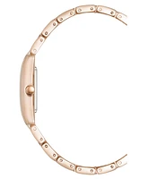 Anne Klein Women's Quartz Classic Rectangular Roman Numeral Rose Gold-Tone Alloy Metal Watch, 20mm