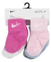 Nike Baby and Toddler Boys or Girls Swoosh Ankle Socks, Pack of 6