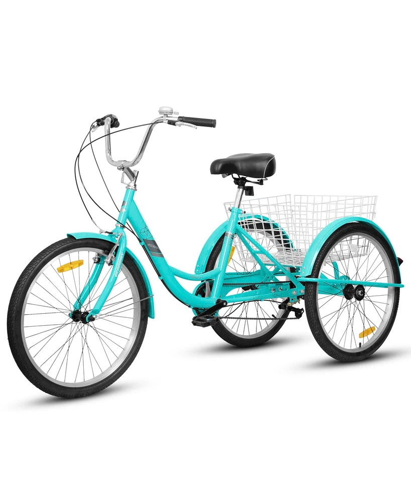 Streamdale Furniture 7-Speed Adult Tricycle: 24" 3-Wheel Bike for Seniors, Women, Men