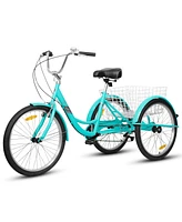 Streamdale Furniture 7-Speed Adult Tricycle: 24" 3-Wheel Bike for Seniors, Women, Men