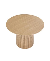 Streamdale Furniture Round Dining Table Modern Wood Kitchen Table 47.24" Circular Tabletop For Leisure Coffee Table Oak