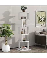 Streamdale Furniture 5-Tier Rotating Bookshelf with Acrylic Shelves and Anti-Toppling Base