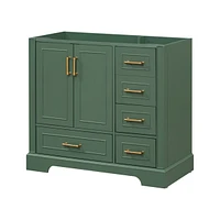 36" Green Traditional Bathroom Vanity Cabinet with Ample Storage