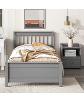 Streamdale Furniture Twin Bed With Headboard And Footboard For Kids, Teens, Adults, With A Nightstand