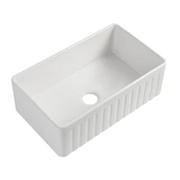 Streamdale Furniture Fireclay 33 L X 20 W Farmhouse Kitchen Sink With Grid And Strainer