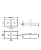 Streamdale Furniture Fireclay 33 L X 20 W Double Basin Farmhouse Kitchen Sink With Grid And Strainer