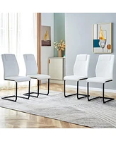 Streamdale Furniture Set of 4 Modern Faux Leather Dining Chairs