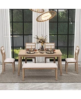 Streamdale Furniture Classic And Traditional Style 6 - Piece Dining Set, Includes Dining Table, 4 Upholstered Chair