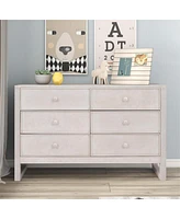 Streamdale Furniture Rustic Wooden Dresser With 6 Drawers, Storage Cabinet For Bedroom, Anitque