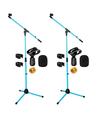 5 Core Tripod Mic Stand Pair Heavy Duty Height Adjustable Floor Microphone Boom Arm Pedestal Para Microfono for Singing On Stage Studio
