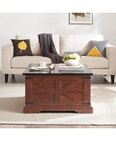 Streamdale Furniture Rustic Oak Coffee Table with Hidden Storage