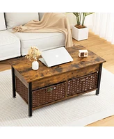 Streamdale Furniture Brown Coffee Table with Lifting Desk & Storage