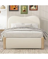 Streamdale Furniture Twin Size Upholstered Platform Bed With Wood Supporting Feet