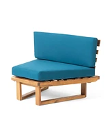 Streamdale Furniture Premium Acacia Wood Corner Chair and Coffee Table with Water-Resistant Cushions