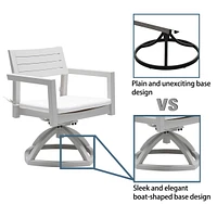Sunbrella Fabric Swivel Rocker Dining Chair with Ergonomic Backrest