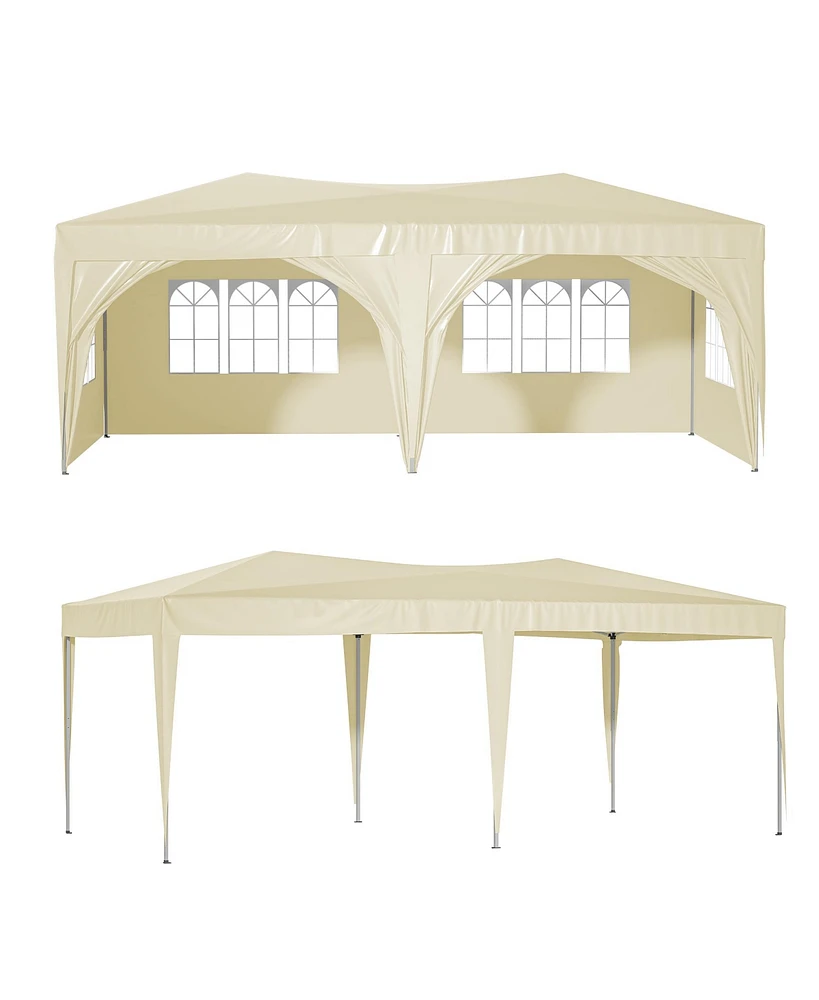 Simplie Fun 10x20 Canopy Tent with Sidewalls Durable, Uv-Resistant, Adjustable Height