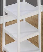 Streamdale Furniture Coat Rack w/ 3-Tier Storage Shelves in White Finish