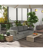 Streamdale Furniture Indulge in Outdoor Comfort with 3-Person Wicker Sofa